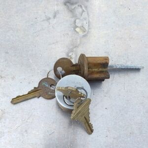 Brass and Silver Key Set with Lock Cylinder